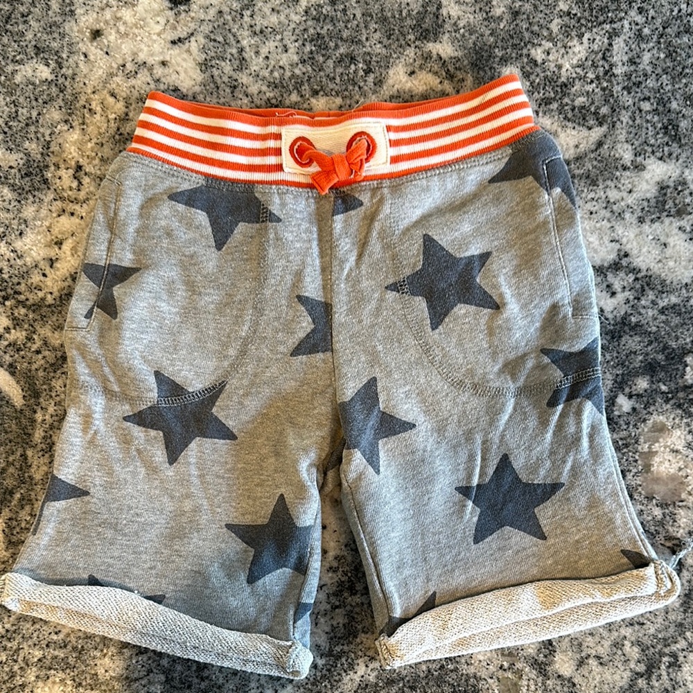 Gray Star-Patterned Kids Shorts